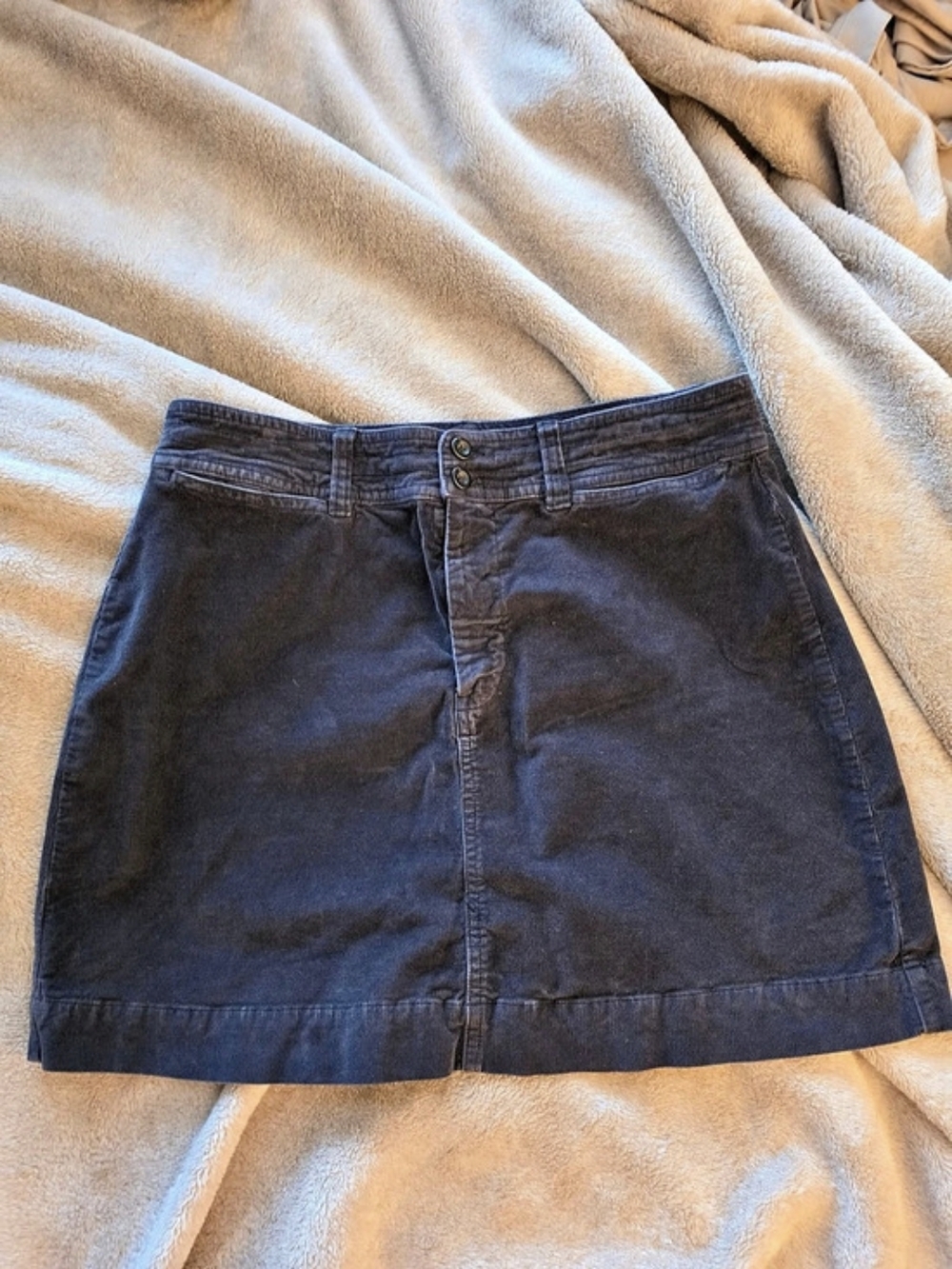 Faherty Dark Grey Corduroy Mini Skirt Size 8